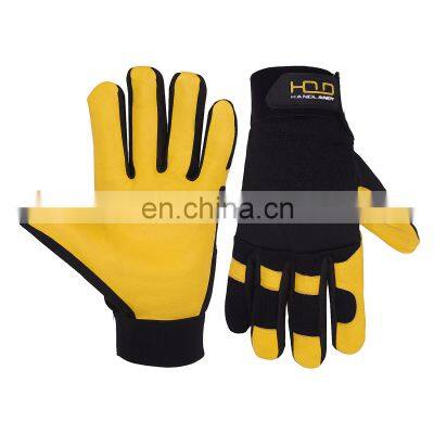 HANDLANDY Durable high quality premium goatskin leather driver gardening glove for ladies