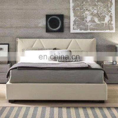 America modern bedroom furniture wood structure genuine leather or fabric soft Camas Velvet bed frame luxury