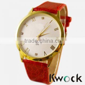 Geneva Clocks Unisex Leather Band Quartz Vogue WristWatch Alloy Women Men Watch Luxury Brand Hot Promotions