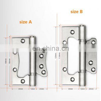 180-degree solid stainless steel bathroom with stainless steel shower room hinge double way open glass door