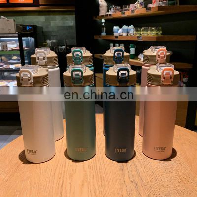 Wholesale Tyeso Water Bottle White Green Blue Pink 550Ml Sippy Cups Stainless Steel Thermos Cup Tumbler Cups Wholesale