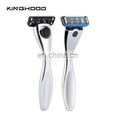 Silver Shine Double Edge Hotel Male Eco-friendly Barber Reusable Six Blades Safety Razor