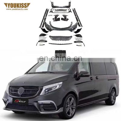 Wholesale Front Rear Bumper For Benz V Class Vito Modified BARS Front Lip Flog Lamp Frame Side Skirt Rear Diffuser Body Kits