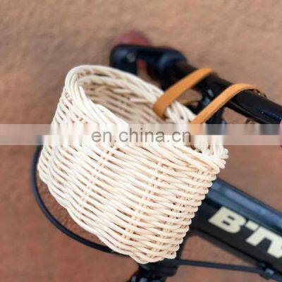 Hot Sale Handcrafted Rattan front bicycle Scooter basket mini bike basket Wholesale made in Vietnam