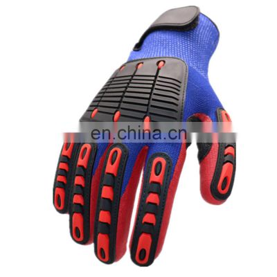 Factory High Impact Safety Gloves CE EN388 4544EP Mechanic Nitrile TPR Mechanic Gloves