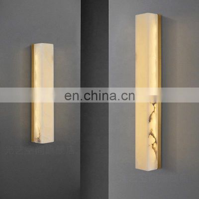 Modern Light Luxury Bedroom Living Room Decoration Hotel Interior Aisle Alabaster Wall Light Long Wall Lamp