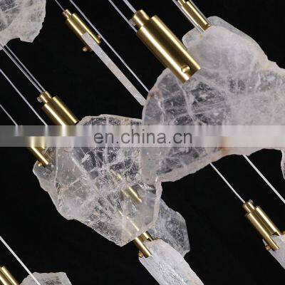 Natural Crystal Stone Chandelier Living Room Crystals Lighting Luxury Crystal Modern Chandeliers