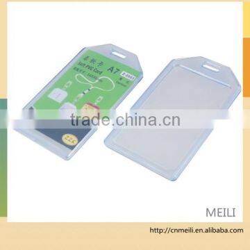 clear soft plastic id card holder id badge holder,vertical badge holder made in china