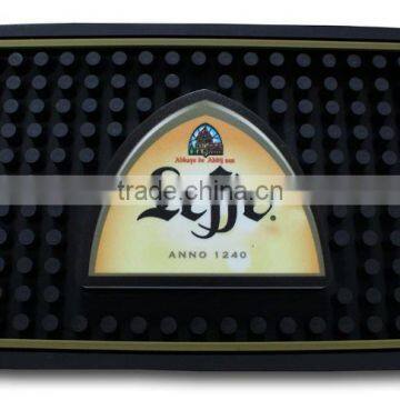 Custom branded logo soft PVC natural pvc material color printing bar mat