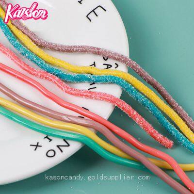 Good Quality Fruit Flavors Sour Belt Rainbow Gummy Candy photo-3