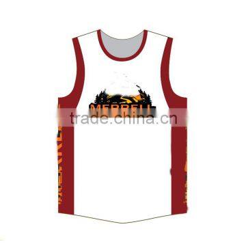 2013 fashion style custom white color sports singlet