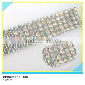 Fabulous 888 Crystal AB Rhinestone Trim Sew on 5 Rows Fabric Net