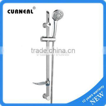 Modern 5 Mode Straight Riser Rail Bathroom Shower Kit Chrome