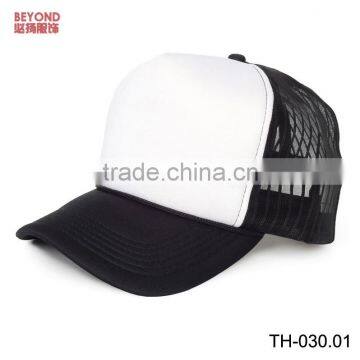 Stock Plain High Profile Trucker Hat Sponge Net Hat