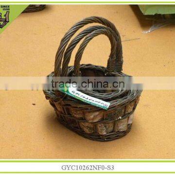 with HANDLE handmade willow STORAGE basket