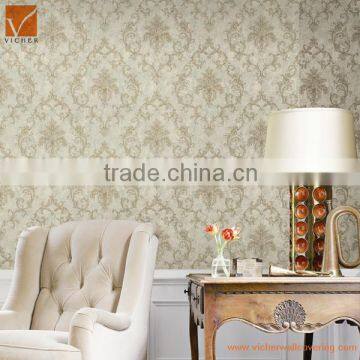 elegant home interior wallpaper in friendly pure paper material