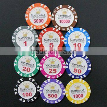 promotional different colors used stickers poker chips for sale