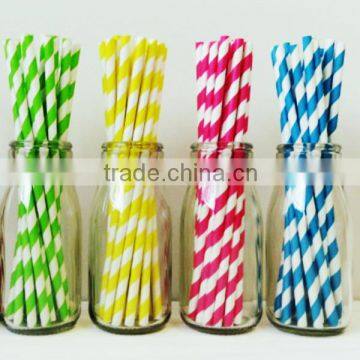 Environmental Party Striped Drinking Paper Straws