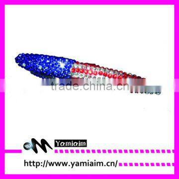 Rhinestone Crystal American flag pen