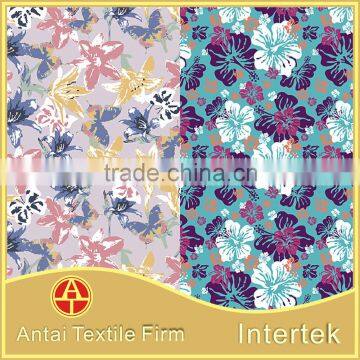 Beautiful Flower Designs Painting Fabric / Nylon Lycra Swimwear Print Fabric With Flower photo-4
