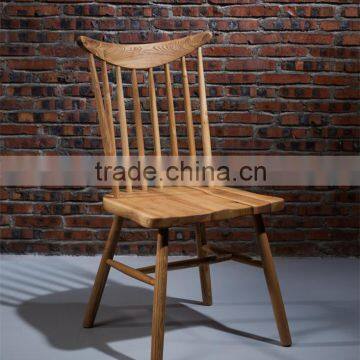 Antique wood high back dining chair fancy dining room wooden armrest chairs