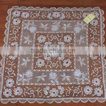 Cheap white romantic handmade embroidery lace table cloth