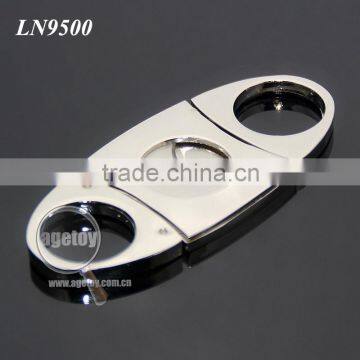 Pocket Portable Oval Cigar Scissors High Quality Silver Stainless Steel Double Blade Knife Super Sharp Metal Cigar Cutter photo-4
