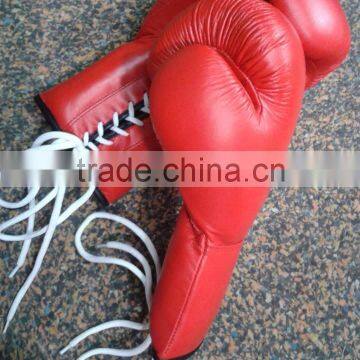 RED Boxing gloves with laces Fight and Training Boxing Gloves