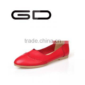 High quality pump shoes Navy genuine leather flat shoes Hottest ballet flats