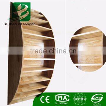 wooden 3D curve acoustic diffuser panel for cinema