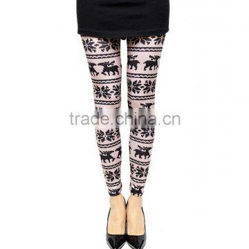 White Black Deer print Tribal Leggings wholesale women custom leggings