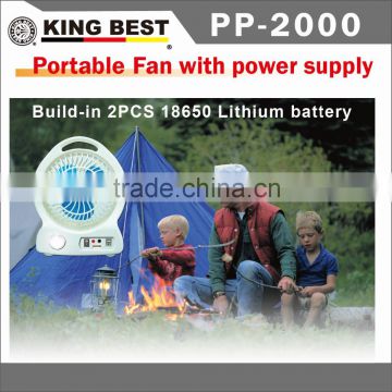 KING BEST Portable Build-in 2PCS 18650 Lithium battery with a USB charging cable Portable Fan with power supply