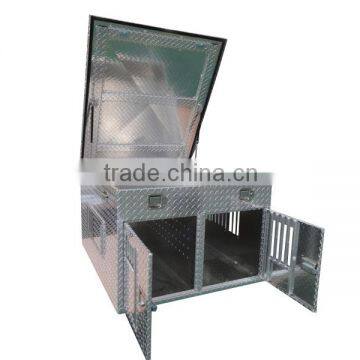 Dual Compartment Aluminum Dog Box transport box With Top Storage                        
                                                Quality Choice