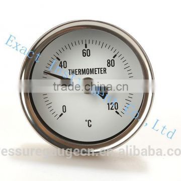 Black steel case brass internal temperature gauge