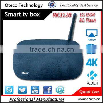 Quad Core android tv box android 4.4.4 Kitkat rk3128 smart tv box with KODI 14.2