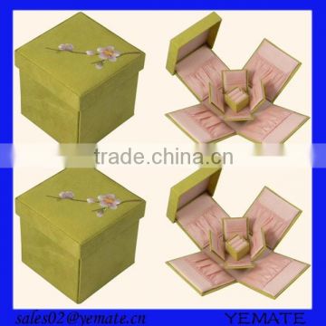 High Quality PU Leather Wedding Jewelry Ring Gift Paper Packaging Box