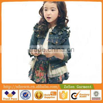 Fashion Light Wash Denim Jeans Jacket For Girls