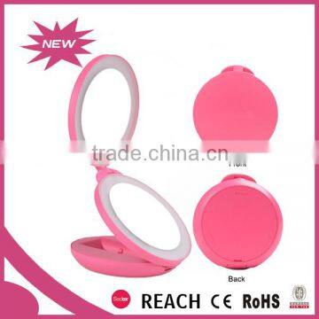 Double Side Traveling Makeup LED Lighted Folding Mirror photo-4