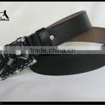 fashion belt with rhinestone gun belt buckle