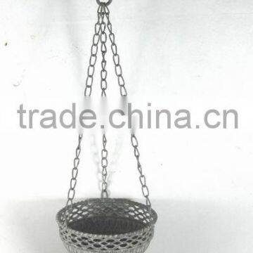 090295F-hanging chain metal plant holder