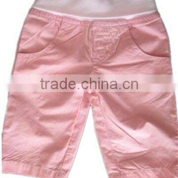 children pants 2015 kids girls pink loose pants with waistband girls 3/4 pants