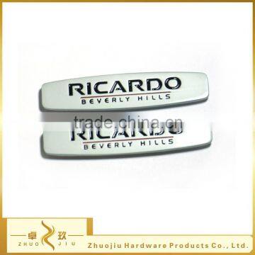 Custom metal brand logo label for cases and bags