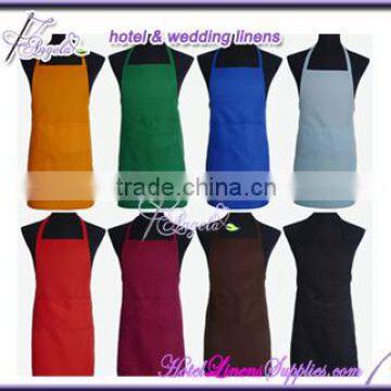 White Kitchen Bib Aprons for Restaurants, Hotels-spun Poly Fabric photo-2