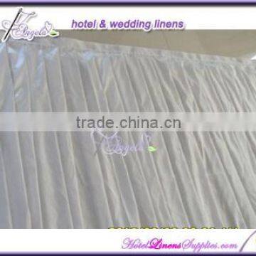 17 feet white table skirts with box pleats for weddings, banquets, parties