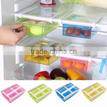 4 Color Slide Kitchen Fridge Freezer, Space Saver Organizer,Food storage shelf