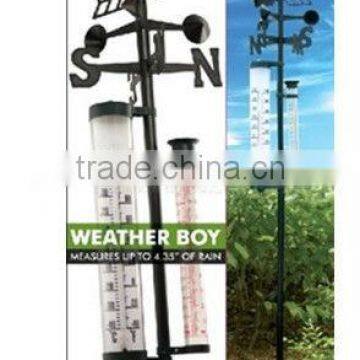 Garden Thermometer with Rain Gauge & Wind Vane