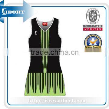 SUBNT-579-4 two color design sublimation netball dress