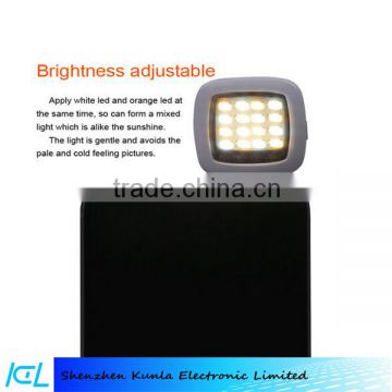 Fill-in light 16 Leds Portable fill light smartphone LED flash, flashlight for mobile phone