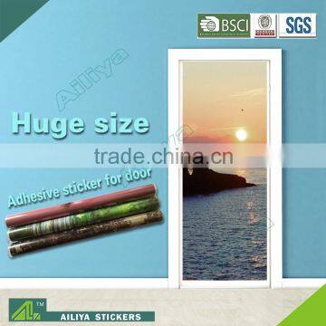 Fashionable Customized solid pvc waterproof decro bedroom easy removable self adhesive door privacy film