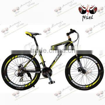 SPORTS MTB!black and yellow shifting MTB 21 speed double disc-brake mountain bike